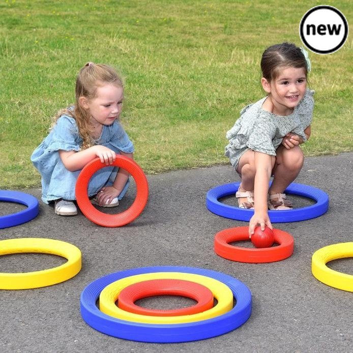 Giant Plastic Activity Rings Set, Giant Plastic Activity Rings Set,school numeracy resources,classroom numeracy resources, Giant Plastic Activity Rings Set,The Giant Plastic Activity Rings Set is a set of 9 high quality rings in 3 different sizes - 3 small (25cm diameter), 3 medium (35cm diameter) and 3 large (45cm diameter). The Giant Plastic Activity Rings Set come in different sizes which are colour coded for easy recognition. Use indoors or outdoors for a range ofThe Giant Plastic Activity Rings Set is 