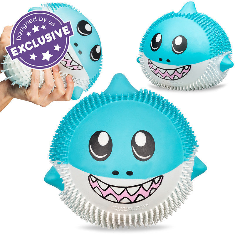 Giant Puffem Shark, Giant Puffem Shark,Squeezy stress ball,Tactile stress ball,stress ball, stress ball,autism stress ball,autism fidget ball,autism fidget toys, Giant Puffem Shark,Round puffy shark that can be squished and stretched in many ways, but always returns to its original shape. The features of our Giant Puffems are exaggerated to be extra cute, and they're covered in mini stretchy tendrils to make them extremely tactile in nature. Inside they are filled with a special foam which gives ,GiantRound