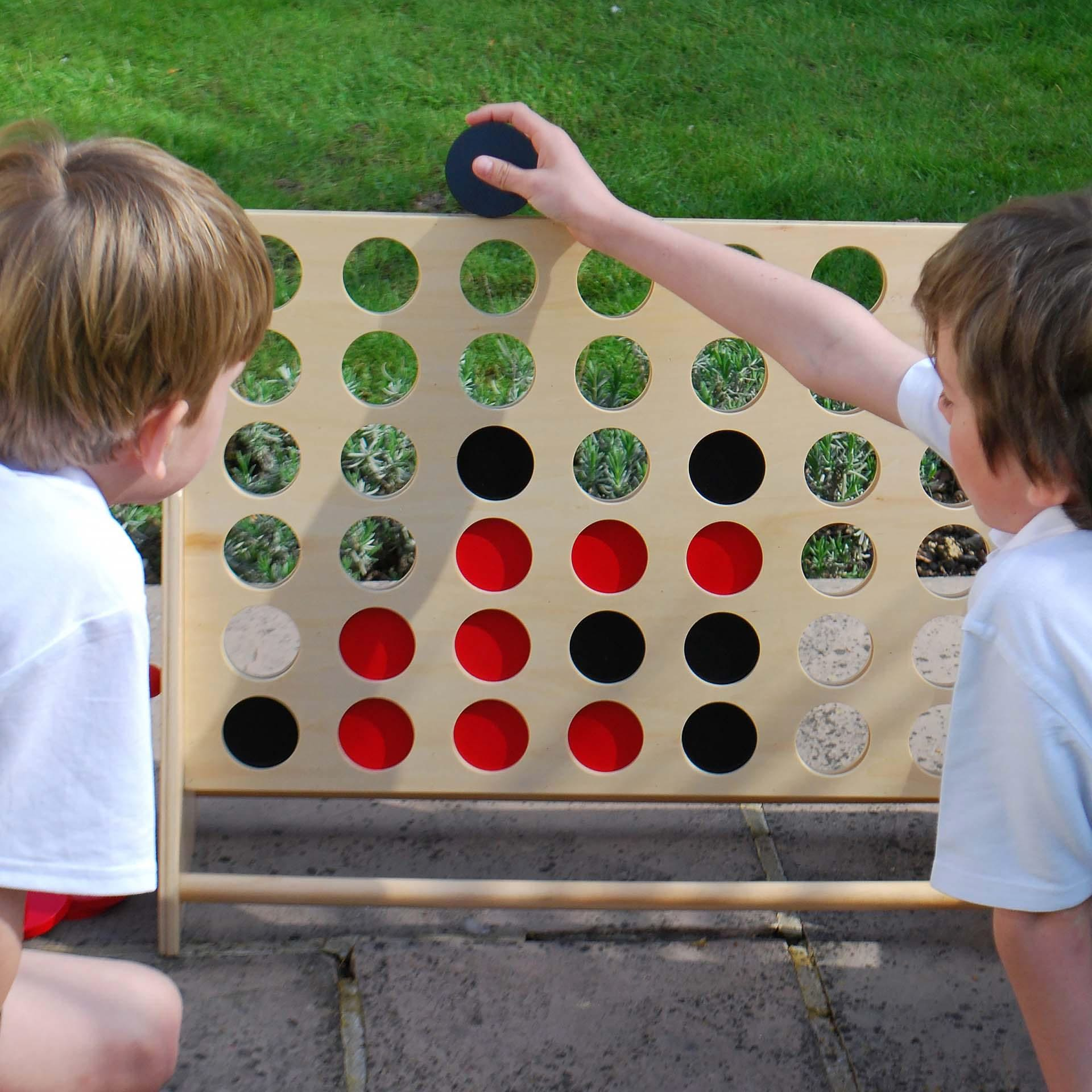 Giant Wooden 4 In A Row, Giant 4 in a Row Game,outdoor games,outdoor games for schools,outdoor classroom games,large connect 4,wooden connect 4,connect 4 game for the garden, Giant Wooden 4 In A Row,A large version of the traditional wooden 4 in a row game with a sturdy frame and smooth finished wooden black and red counters. The Wooden 4 In A Row is made of rugged plywood construction is of excellent quality and is ideal for outdoor play. Use in the conventional way – racing your partner to make a row of f