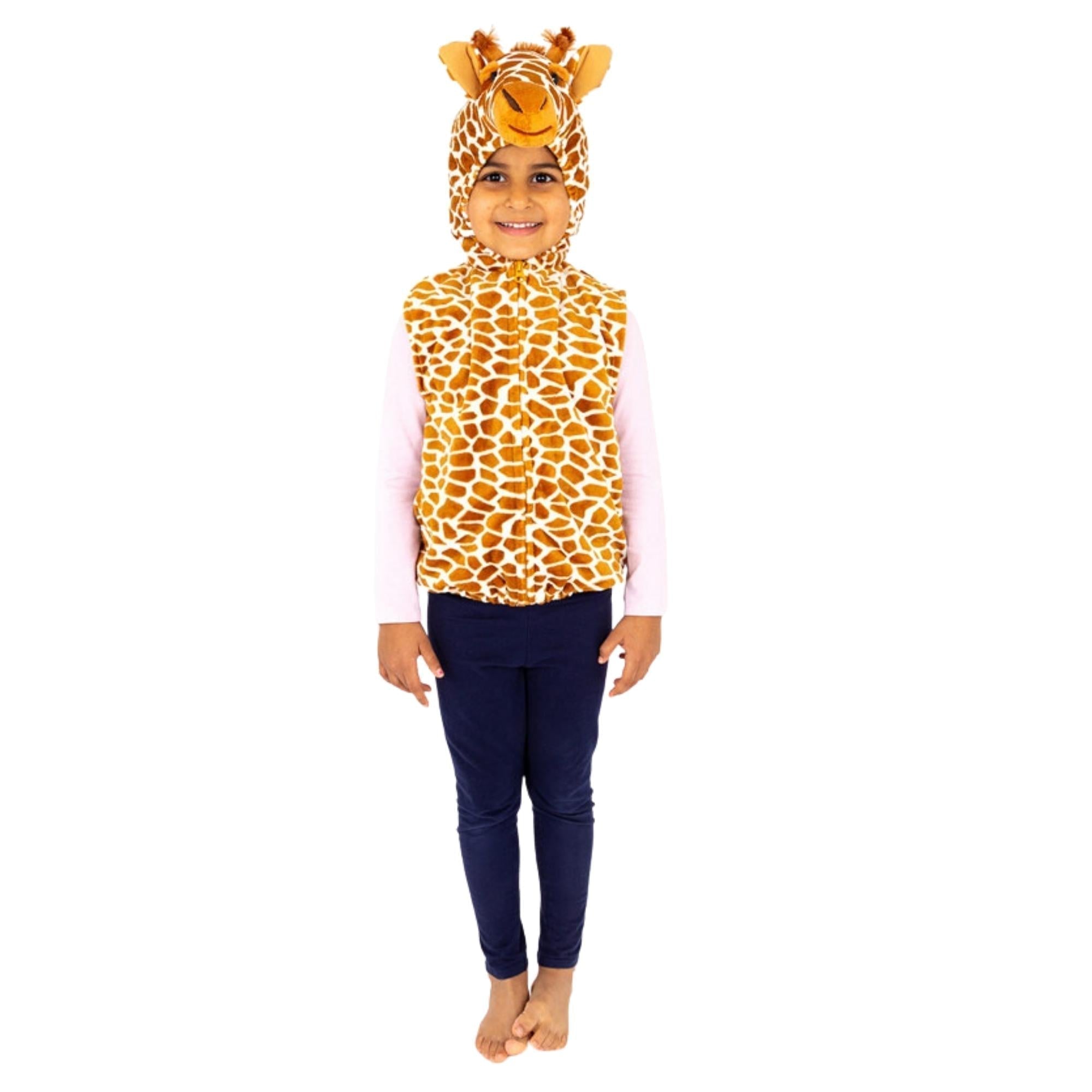 Giraffe Zip Top fancy dress, Giraffe Zip Top fancy dress,fancy dress,Childrens Dressing up costumes,dressing up toys,dressing up cloaks, Giraffe Zip Top fancy dress,Children will love this Giraffe costume with easy-wear Zip Top design and will have lots of fun enjoying the world of animal role play. This fantastic giraffe fancy zip top from Pretend to Bee is brilliantly detailed and super-soft. Made from a spot printed velour fabric the top is closed by a front zip and it has a ve,Giraffe Zip Top fancyChild