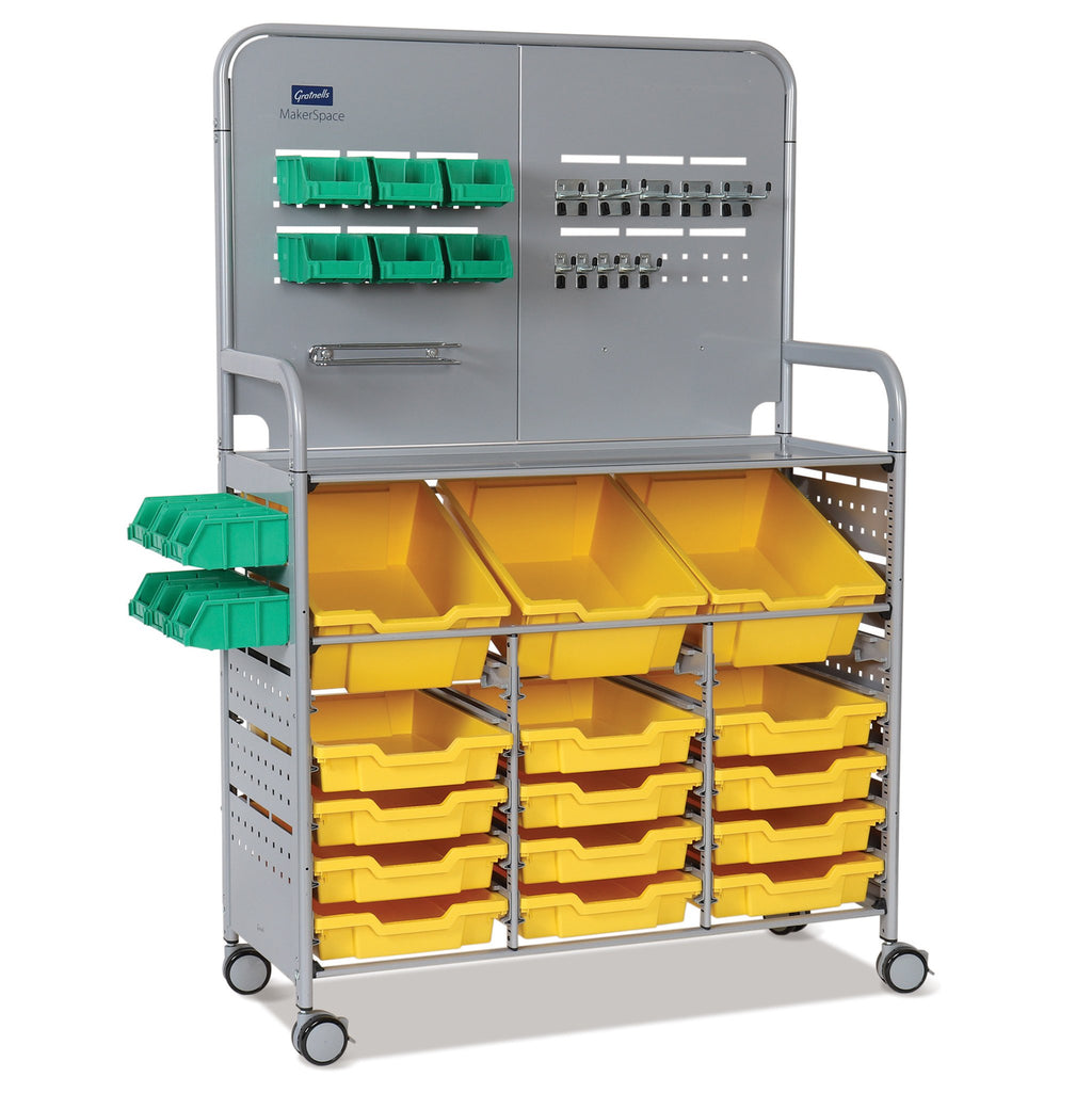 Gratnells MakerSpace STEM Trolley, Gratnells MakerSpace STEM Trolley,classroom storage trolley,Gratnells MakerSpace STEM Trolley, Gratnells MakerSpace STEM Trolley,Designed to work with the rest of the Callero range, the MakerSpace trolley can be configured with a variety of tray and storage bin options. The standard Gratnells trays can be interchanged with fixed storage to transport materials and tools to a work area, and the trolley can also be used as a standaloneDesigned to work with the rest of the Cal