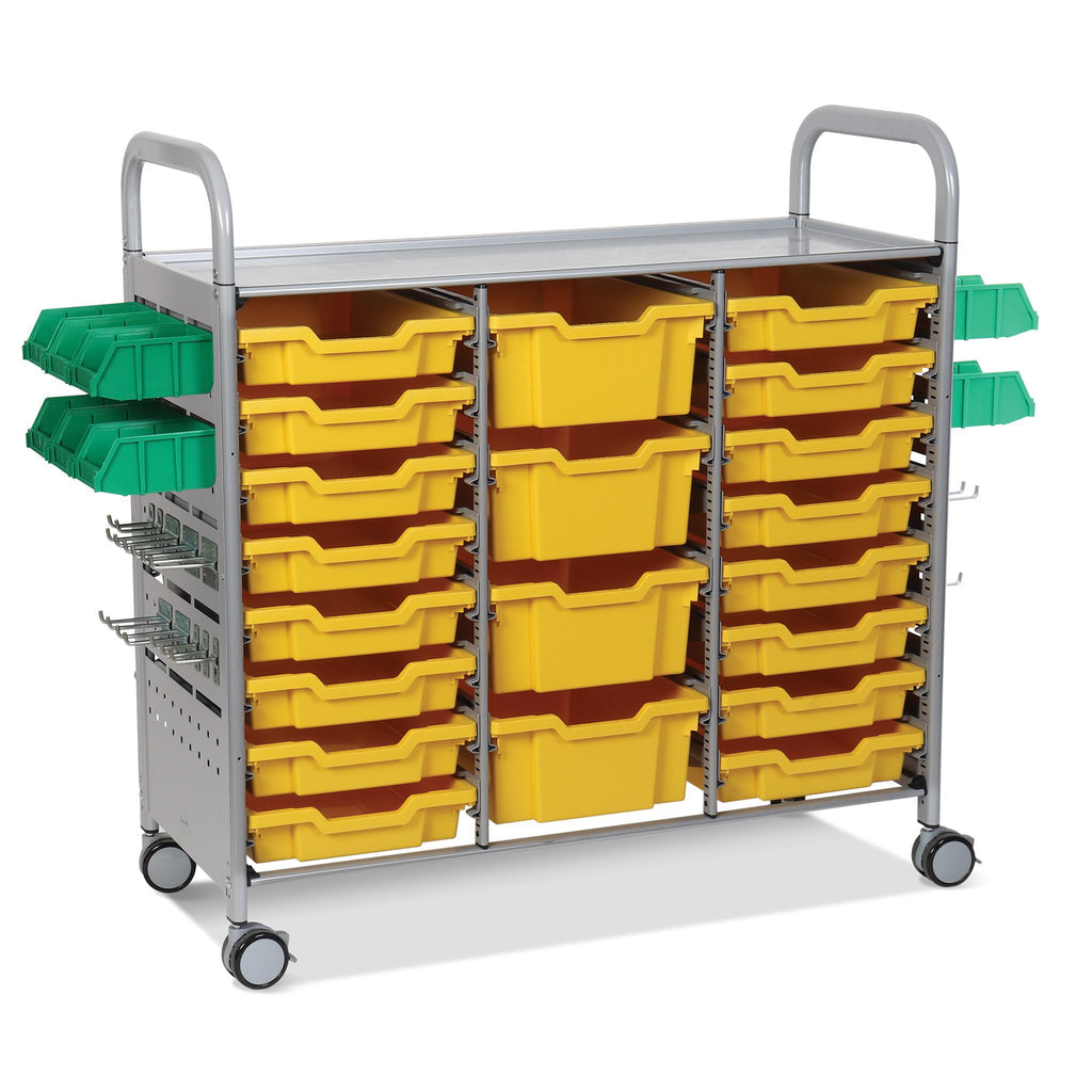 Gratnells MakerSpace Treble Trolley, Gratnells MakerSpace Treble Trolley, Classroom storage trolley, Gratnells storage trolleys, Gratnells MakerSpace Treble Trolley,Designed to work with the rest of the Callero classroom storage range, the MakerSpace trolley can be configured with a variety of tray and storage bin options. The standard Gratnells trays can be interchanged with fixed storage to transport materials and tools to a work area, and the trolley can also be used as aDesigned to work with the rest of