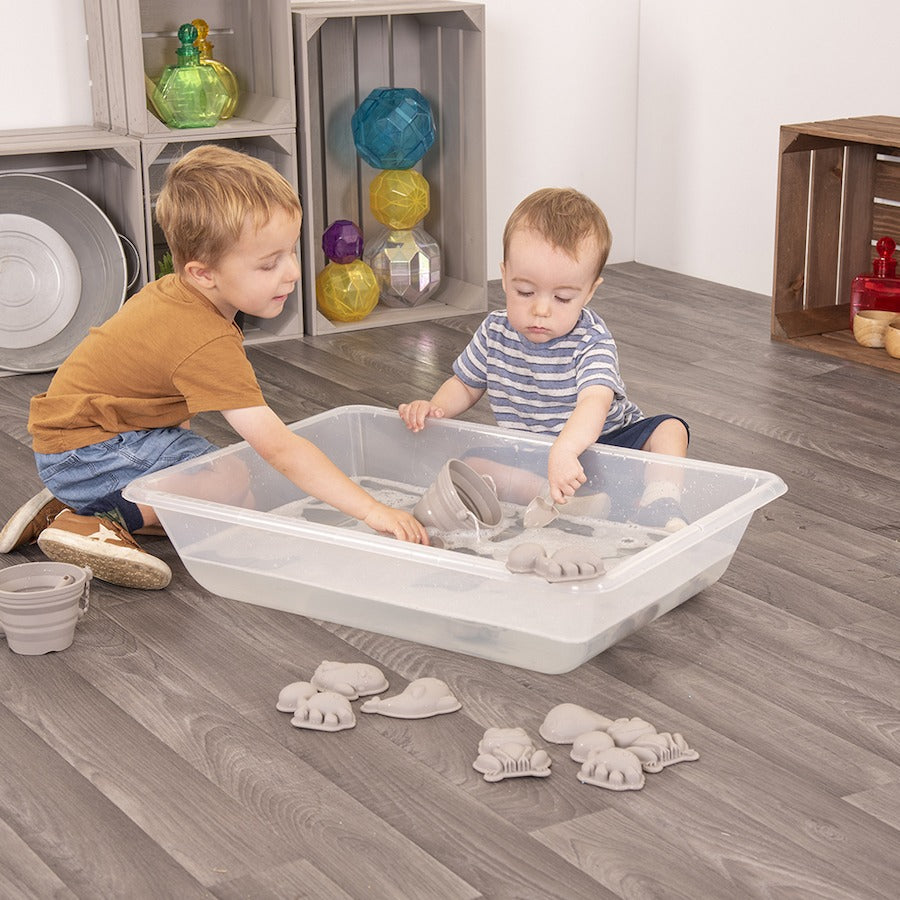 Grey Babies & Toddlers Sand & Water Collection, Grey Babies & Toddlers Sand & Water Collection, Sand and water toys, EYFS sand and water play,sand and water play toys, Grey Babies & Toddlers Sand & Water Collection,A collection of silicone sand, water and messy play tools perfect for exploring scooping, pouring and transporting. In a beautiful shade of grey, this set of silicone animal moulds, buckets and spades is perfect for early exploration of sand and water play. Suitable for 10 months and up. Made fro