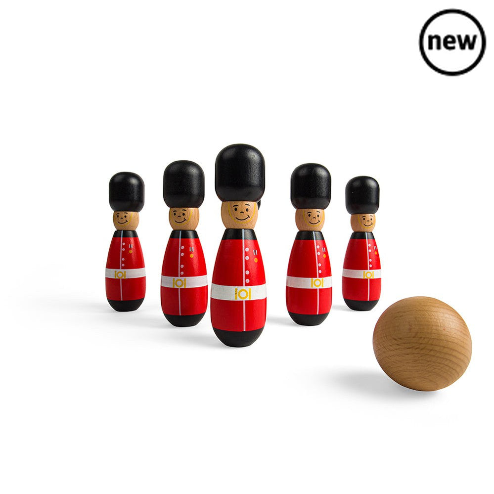 Guardsman Skittles, Guardsman Skittles,Bigjigs Guardsman Skittles,Wooden Toys,Bigigs Guardsman Skittles, Guardsman Skittles,Get ready to aim and roll with the Guardsman Skittles, a classic game of skill and precision! This set features six beautifully crafted wooden guardsman skittles and one brightly coloured wooden ball, providing hours of traditional entertainment for family and friends. GuardsmanGet ready to aim and roll with the Guardsman Skittles, a classic game of skill and precision! This set featur