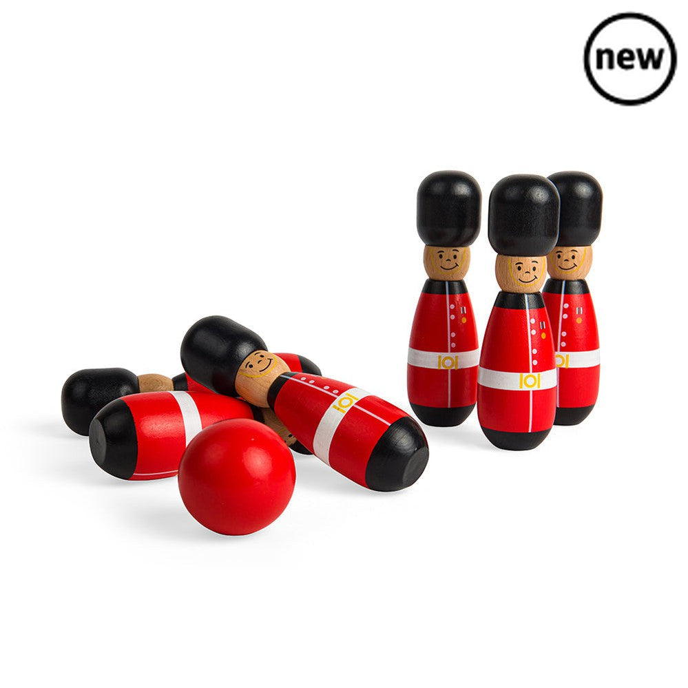 Guardsman Skittles, Guardsman Skittles,Bigjigs Guardsman Skittles,Wooden Toys,Bigigs Guardsman Skittles, Guardsman Skittles,Get ready to aim and roll with the Guardsman Skittles, a classic game of skill and precision! This set features six beautifully crafted wooden guardsman skittles and one brightly coloured wooden ball, providing hours of traditional entertainment for family and friends. GuardsmanGet ready to aim and roll with the Guardsman Skittles, a classic game of skill and precision! This set featur