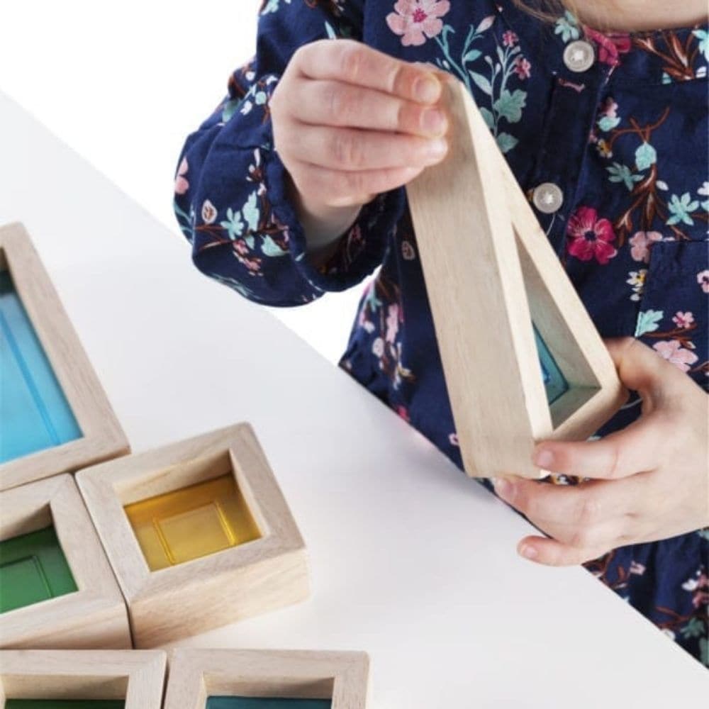 Guidecraft Rainbow Blocks, Guidecraft Rainbow Blocks,Guidecraft rainbow coloured blocks,Rainbow Blocks rainbow sensory blocks,sensory toys,sensory toys for autism,Rainbow Blocks, Guidecraft Rainbow Blocks,This set of 10 Guidecraft Rainbow Blocks are smooth, hardwood blocks and have red, blue, green and yellow plexiglass inserts that will make play time a more colourful experience. The shapes include squares, rectangles, triangles and half-circles that will be sure to compliment and add nice accents with any