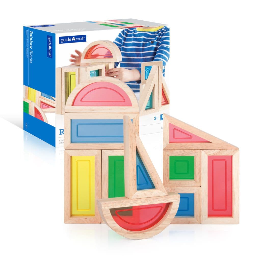 Guidecraft Rainbow Blocks, Guidecraft Rainbow Blocks,Guidecraft rainbow coloured blocks,Rainbow Blocks rainbow sensory blocks,sensory toys,sensory toys for autism,Rainbow Blocks, Guidecraft Rainbow Blocks,This set of 10 Guidecraft Rainbow Blocks are smooth, hardwood blocks and have red, blue, green and yellow plexiglass inserts that will make play time a more colourful experience. The shapes include squares, rectangles, triangles and half-circles that will be sure to compliment and add nice accents with any