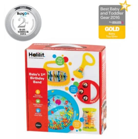 Halilit Baby's First Birthday Band Gift Set, Halilit Baby's First Birthday Band Gift Set,Halilit baby music toys,Halilit toddler toys,Halilit baby toys, Halilit Baby's First Birthday Band Gift Set,Halilit Baby's First Birthday Band Gift Set Celebrate your baby’s first birthday with the Halilit Baby's First Birthday Band Gift Set, a perfect introduction to the sensory world of music-making! This delightful set is packed with high-quality musical instruments designed to spark creativity, enhanceHalilit Baby's