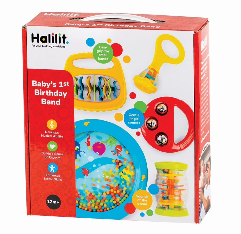 Halilit Baby's First Birthday Band Gift Set, Halilit Baby's First Birthday Band Gift Set,Halilit baby music toys,Halilit toddler toys,Halilit baby toys, Halilit Baby's First Birthday Band Gift Set,Halilit Baby's First Birthday Band Gift Set Celebrate your baby’s first birthday with the Halilit Baby's First Birthday Band Gift Set, a perfect introduction to the sensory world of music-making! This delightful set is packed with high-quality musical instruments designed to spark creativity, enhanceHalilit Baby's