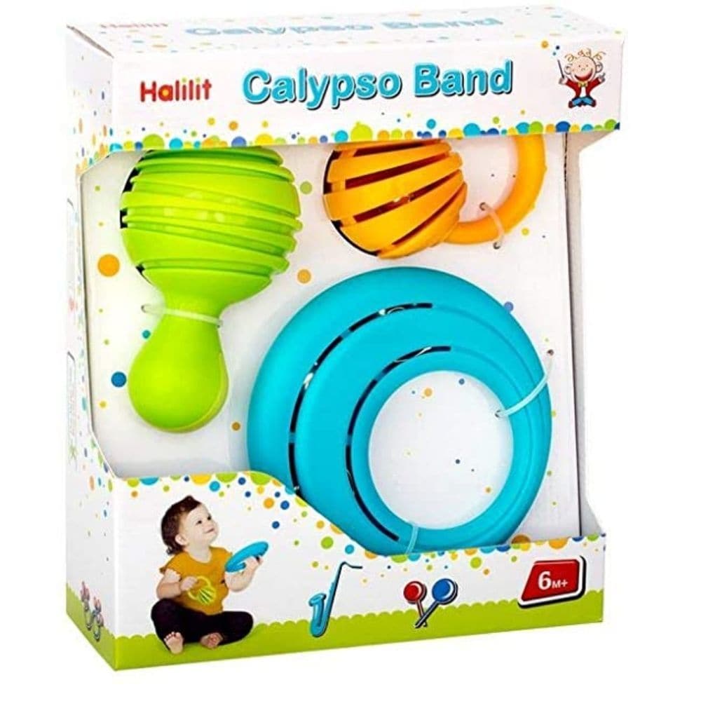 Halilit Calypso Band Gift Set, Halilit Calypso Band Gift Set,musical toys,Halilit baby musical toys,Halilit Nursery music toys,early years musical toys, Halilit Calypso Band Gift Set – Ignite Your Child’s Musical Journey! Introduce your little one to the joy of rhythm and music with the Halilit Calypso Band Gift Set. This vibrant, engaging music set is designed to stimulate early musical exploration, allowing babies and toddlers to discover the sounds of percussion through hands-on play. Halilit Calypso Ban