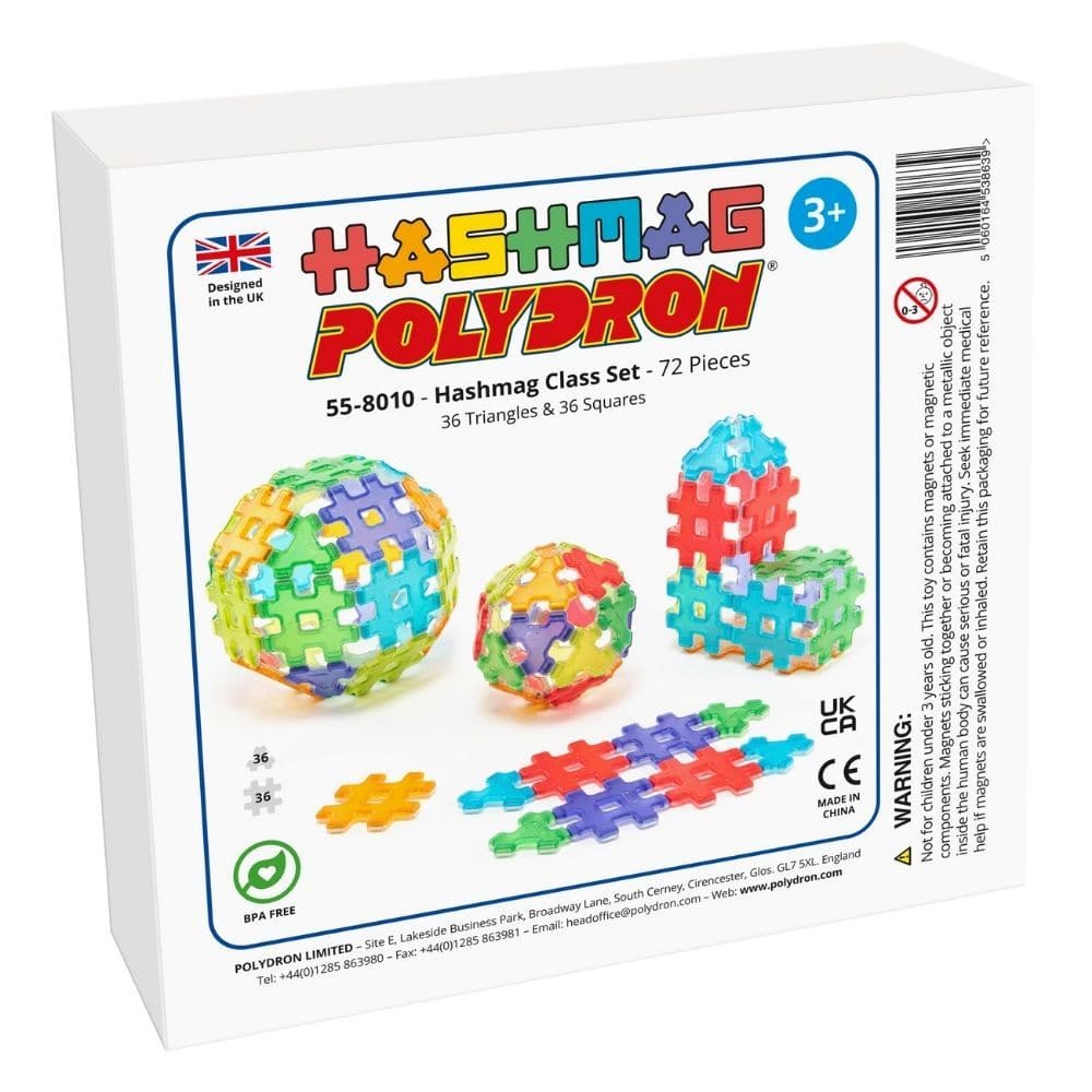 Hashmag Polydron Class Set, Hashmag Polydron Class Set, Hashmag polydron,Polydron toys,Polydron discount code,,STEM toys, Stem Resources, Hashmag Polydron Class Set,Discover the wonders of magnetic construction and geometry with the Hashmag Polydron Class Set, an innovative educational tool designed for hands-on, creative learning. Hashmag Polydron Class Set Features: Multiple Shapes This 72-piece set includes 36 triangles and 36 squares, offering ample opportunities to construct ,Hashmag Polydron Class Set