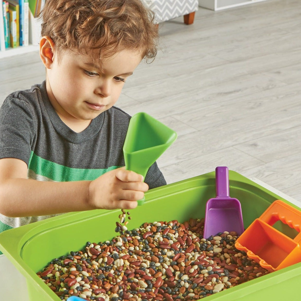 Helping Hands Sensory Scoops, Helping Hands Sensory Scoops,Learning Resources,,Fine motor skills resources,early years resources, educational resources, Helping Hands Sensory Scoops,Little ones pour, sift, funnel, and scoop their way to fine motor skills with this set of colourful Helping Hands Sensory Scoops. Sized just right for little hands, the 4 fun fine motor tools in this set each come with a unique way to scoop: children can rotate and sift; funnel and stamp; twist and pour; or practise a ,Helping H