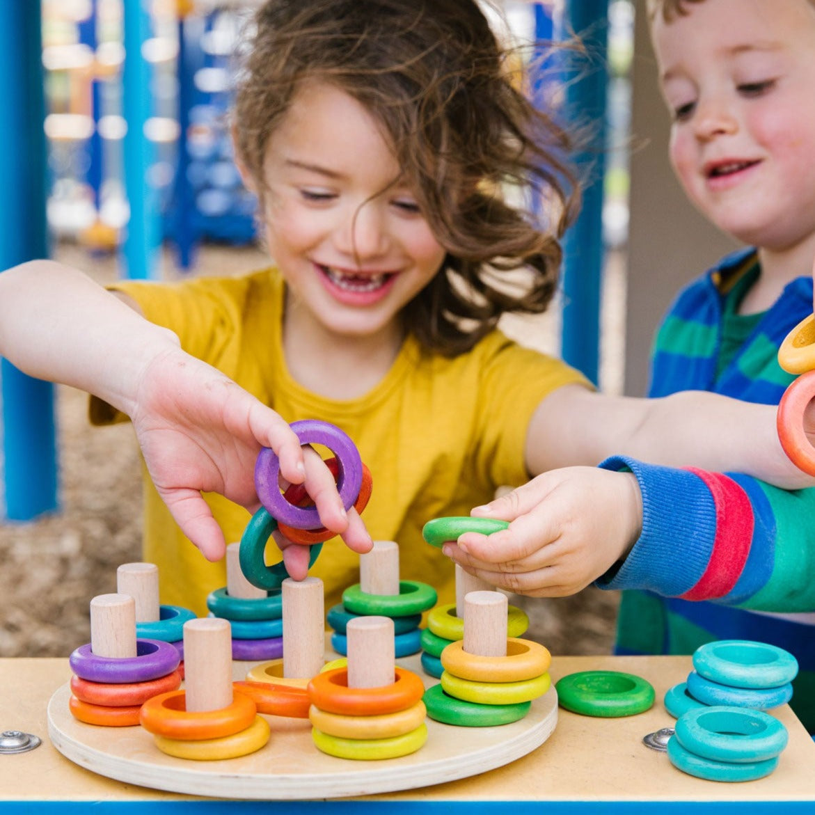 Hooping Rings, Hooping Rings,,Freckled Frog Toys,wooden puzzle,wooden toy puzzles, Hooping Rings,Introducing our Hooping Rings 9-piece wooden ring set, designed to inspire creativity and learning in young children! The Hooping Rings set is made from sustainably sourced beech wood, rubber wood, and plywood, this set is both durable and eco-friendly.Featuring 5 rings in each bright and engaging colour, children can ,Hooping RingsIntroducing our Hooping Rings 9-piece wooden ring set, designed to inspire creati