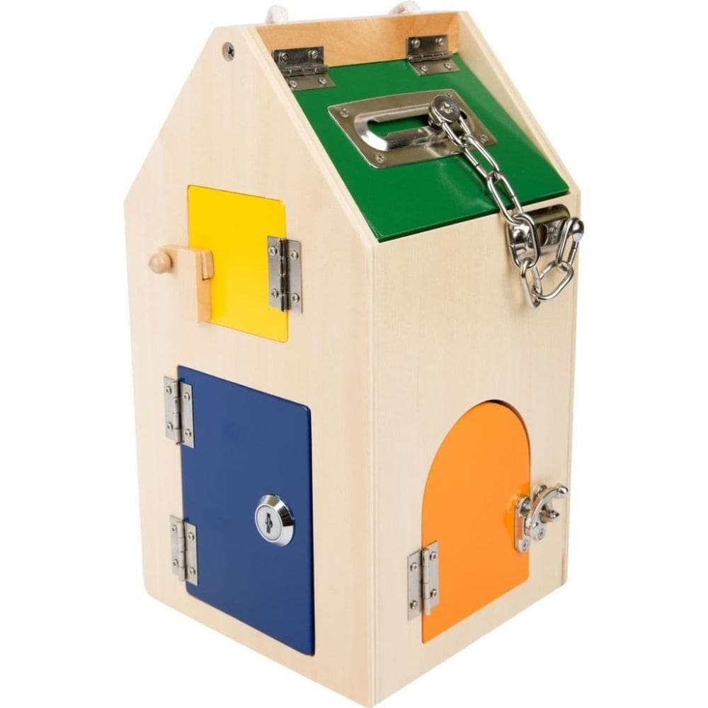 House of Locks, House of Locks,Carry Lock Box,Sensory lock box,special needs locks box,, House of Locks – The Ultimate Fine Motor Skills Toy Unlock a world of learning and play with the House of Locks, a premium wooden toy designed to enhance fine motor skills in children. Carefully crafted to the highest standards, this interactive lock house provides an engaging and educational experience like no other. Featuring a variety of real-world locking mechanisms, including a padlock, multiple latches, levers, hi