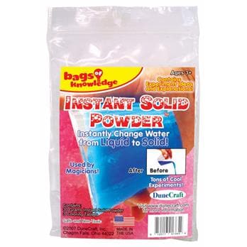 Instant Solid Powder 30g, Instant Solid Powder 30g,Instant Solid Powder 30g,Dunecraft bags of knowledge instant solid powder, Instant Solid Powder 30g,Instant Solid Powder 30g Explore the wonders of science with Instant Solid Powder, an exciting super-absorbent polymer that turns liquids into solids in seconds! Also known as slush powder, this fascinating material can absorb 200-300 times its weight in tap water, creating a gooey gel or even a solid depending on theInstant Solid Powder 30g Explore the wonde