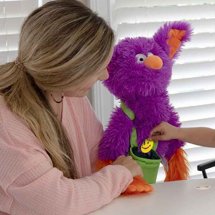 Interactive Edgar The Emotions Puppet, Interactive Edgar The Emotions Puppet,Interactive Edgar,Interactive Edgar Puppet,Interactive Edgar, Interactive Edgar The Emotions Puppet,Meet Interactive Edgar The Emotions Puppet! With his bright colours, super-soft fur and silly face, he's been created to help children to share their emotions. Research indicates that it's easier for children to open up to a puppet than to a teacher or adult (even though that's who is operating the puppet). Edgar comes,InteractiveMee