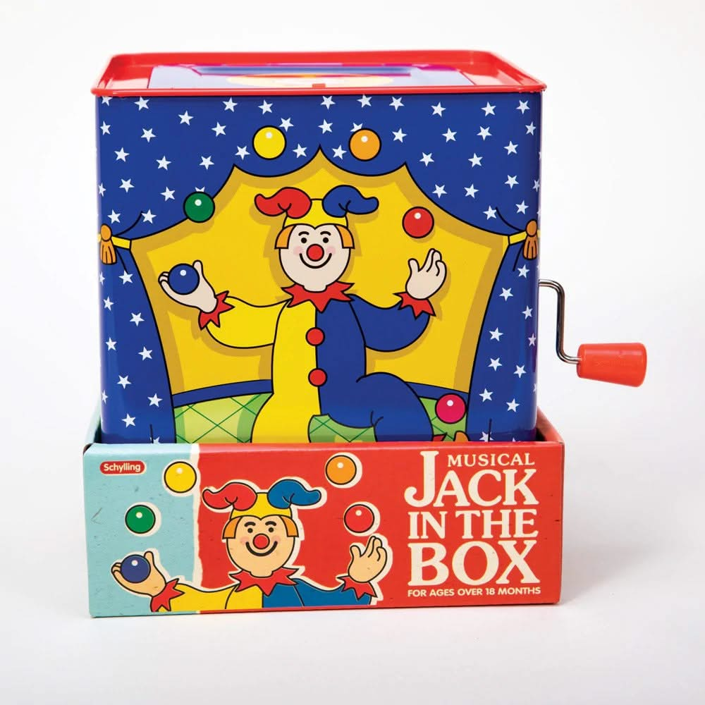 Jack in the box, Jack in the box,jack in the box toy,Schylling’s Jester Jack in the Box,cheap jack in the box toy,traditional jack in the box toy, Jack in the box,Jester themed Jack in a Box - A charming toy for all ages and just the perfect traditional tin toy. The Jester themed Jack in a box is a classic toy every family benefits in having. Turn the handle to create lilting music and when the tune finishes, a pleasantly smiling Jester pops out. What then? Babies laugh with del,Jack in theJester themed Jac