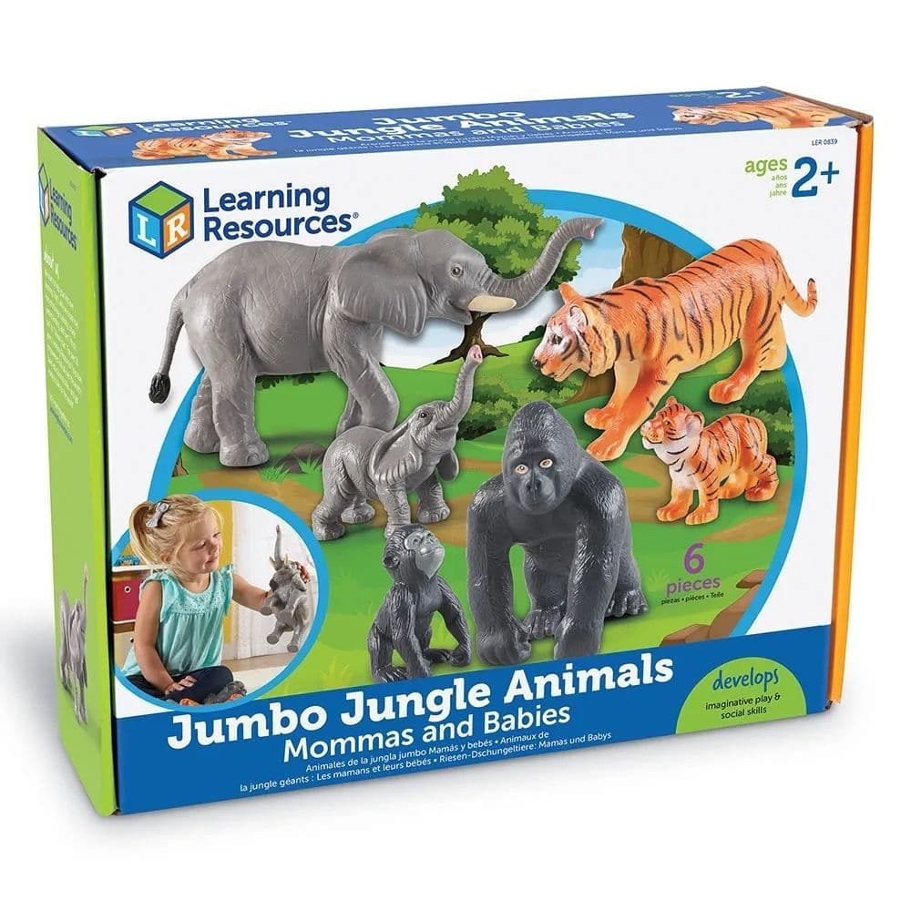 Jumbo Jungle Animals Mommas & Babies, Jumbo Jungle Animals Mommas & Babies,Soft Rubber Animal toy Play Set Jungle Animals,sensory toys animal themed,sensory play ideas, Jumbo Jungle Animals Mommas & Babies,Bring imaginative play to live with these friendly jungle animal families. The Jumbo Jungle Animals Mommas & Babies set encourages speech and language skills through imaginative play from a young age with these realistically detailed plastic jungle animals. Helps young learners to develop an understanding