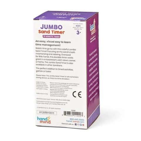 Jumbo Sand Timers 10-Minutes, Jumbo Sand Timers 10-Minutes, Jumbo Sand timer,10 minute sand timer,special needs sand timer, Jumbo Sand Timers 10-Minutes,The Jumbo Sand Timer (10-Minute) is a versatile and educational tool designed to offer a visual representation of the passage of 10 minutes. Suitable for use in classrooms or at home, it serves as a fantastic aid for teaching time management, transitioning between activities, or creating a peaceful environment. JumboThe Jumbo Sand Timer (10-Minute) is a ver