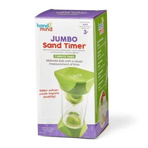 Jumbo Sand Timers, 2-Minutes, Jumbo Sand Timers, 2-Minutes, Jumbo sand timer, Large 2 minute sand timer,sensory sand timer, Jumbo Sand Timers, 2-Minutes,The 2-Minute Jumbo Sand Timer is an engaging and educational tool, perfect for both classroom settings and home use. Designed to provide a tangible representation of the passage of 2 minutes, it offers a variety of practical applications for young learners. Jumbo SandThe 2-Minute Jumbo Sand Timer is an engaging and educational tool, perfect for both classro