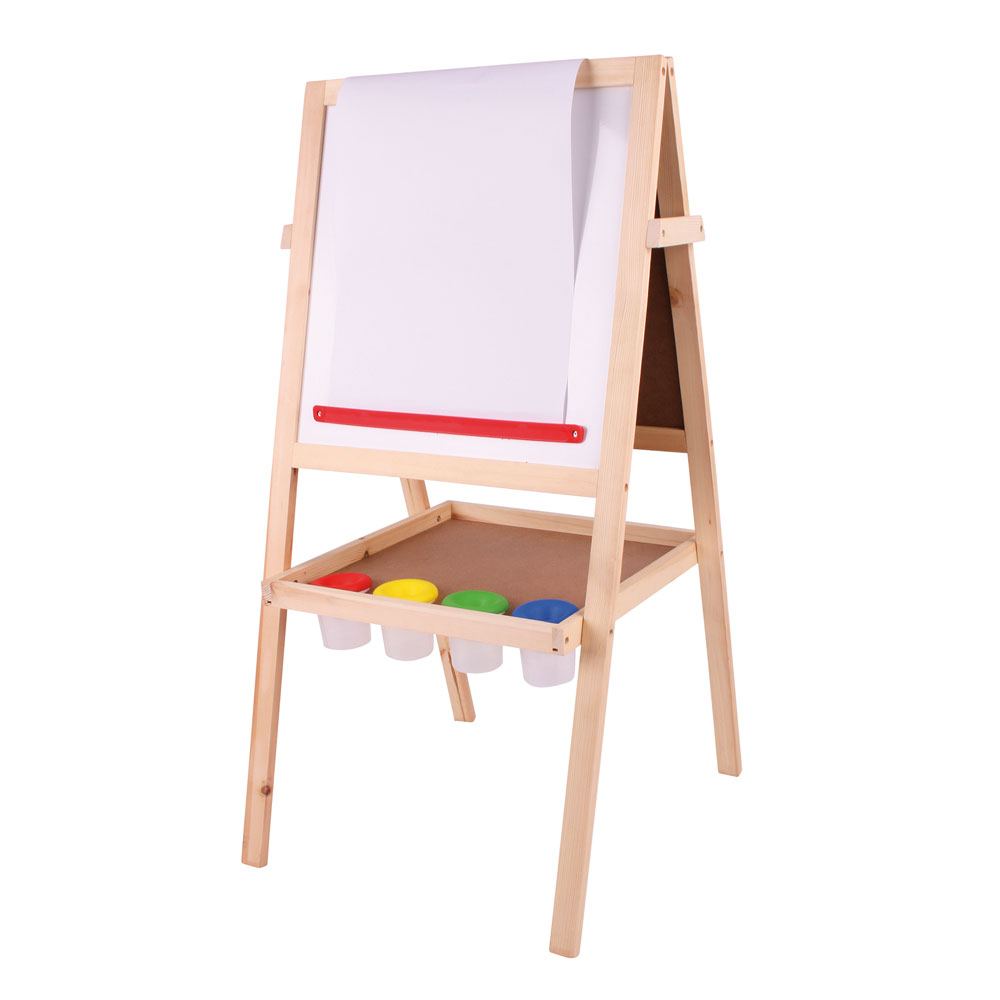 Junior Art Easel, Junior Art Easel,2 Sided Easel,art easel,Furniture Storage,Classroom Storage,Classroom Easel, Junior Art Easel,Creative skills can easily be nurtured with this versatile wooden Junior Art Easel.The Junior Art Easel features a dry wipe magnetic whiteboard on one side, with a traditional blackboard on the other.The Junior Art Easel also includes a paper roll which can easily be affixed to the easel, four paint pots, a board erase,Junior ArtCreative skills can easily be nurtured with this ver