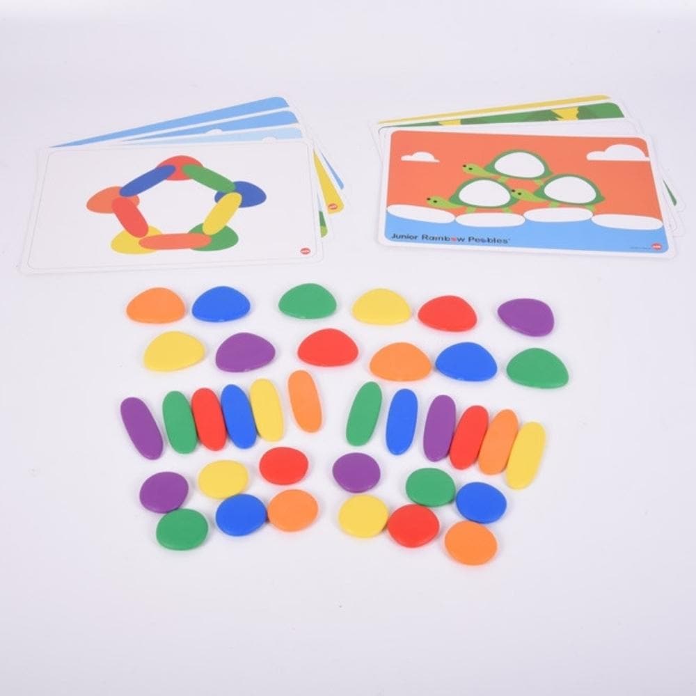 Junior Rainbow Pebbles Activity Set - Pk44, Junior Rainbow Pebbles Activity Set - Pk44,Junior Rainbow Pebbles, sensory pebbles,counting pebbles,yellowdoor,yellow door discount code, Junior Rainbow Pebbles Activity Set - Pk44,The Junior Rainbow Pebbles® Activity Set is an attractive and appealing resource! In six vibrant colours, the Junior Rainbow Pebbles are a great tool for children to learn about basic counting and sorting, number concept, measurement, balance, creation and promote fine motor skills and 