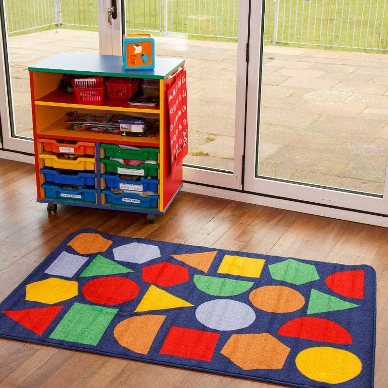 Kinder™ Primary Geometric Nursery Rug, Kinder™ Primary Geometric Nursery Rug 150 x 100cm,School carpets and cushions,classroom carpets,primary school carpets and rugs, Kinder™ Primary Geometric Nursery Rug,The Kinder™ Primary Geometric Nursery Rug is an ideal addition to any early years or primary school setting, designed to support children in learning about shapes and spatial relationships. With its colourful geometric pattern, this rug creates an engaging and visually stimulating environment, encouraging