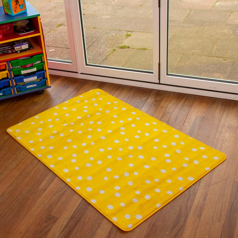 Kinder™ Yellow Spotted Nursery Rug, Kinder™ Yellow Spotted Nursery Rug,Nursery carpets,School carpets and cushions,classroom carpets,primary school carpets and rugs, Kinder™ Yellow Spotted Nursery Rug,The Kinder™ Yellow Spotted Nursery Rug is an excellent choice for bringing warmth, comfort, and a touch of whimsy to nurseries, playrooms, and classrooms. Its cheerful yellow spotted design helps create an engaging and inviting atmosphere, making it a fantastic addition for both home and educational spaces. Th