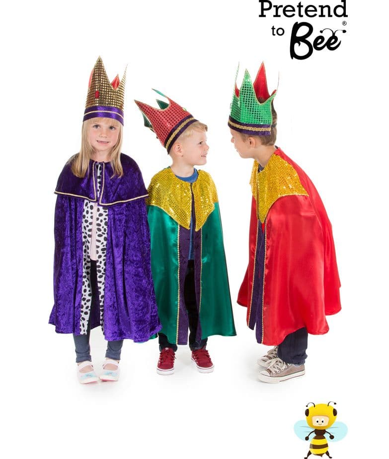 King Casper Costume, King Casper Costume,King fancy dress costume,Royalty fancy dress costume,Children's kings fancy dress costume,Kings cloak and crown fancy dress, King Casper Costume,Introducing our Best Selling Children's King Costume! Whether your little one needs it for a history project, make-believe play, a nativity scene, or simply to feel like the ruler of their own castle, this costume is the perfect choice. Made with high-quality velour, the set includes a majestic cloak and a regal crown,,KingI