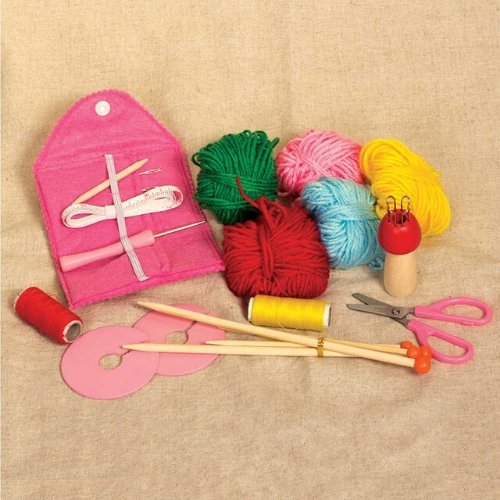 Knitting Kit, Knitting Kit,Children's knitting kit,Childrens knitting ideas,Childrens craft sets,Childrens knitting pack, Knitting Kit,Metal tin packed with essential knitting equipment and supplies. This set serves as a perfect starter kit for anyone interested in knitting, making it an ideal addition to any gift or crafts range. The box includes five bales of wool, two rolls of cotton thread, a wooden French knitter, a pompom maker, two sets of knit,Knitting KitMetal tin packed with essential knitting equ