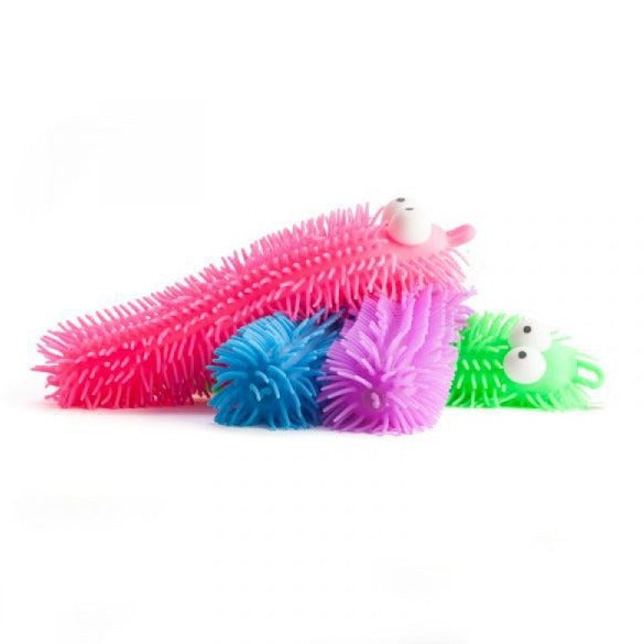 Large Puffer Caterpillar, Large Puffer Caterpillar,Puffer toys,sensory puffer toys,fidget puffer toys,Fidget toys,Sensory Fidget toy,Pocket money toys,pocket money fidget toys,sensory toys, Large Puffer Caterpillar,Large Puffer Caterpillar The Large Puffer Caterpillar is a wonderfully tactile toy that offers endless sensory stimulation and fun! With soft, stretchable ‘spikes’ covering its entire body, this caterpillar can be squished, stretched, and thrown, providing a satisfying tactile experience with eve