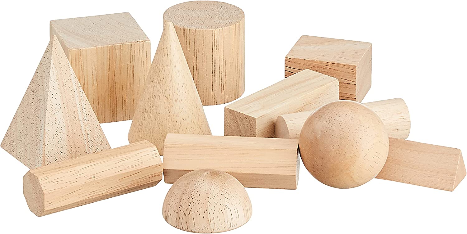 Learning Resources Wooden Geometric Solids (Set of 12), Learning Resources Wooden Geometric Solids (Set of 12),Wooden Geometric Solids ,Geometric shapes, Learning Resources Wooden Geometric Solids (Set of 12),This set of 12 smooth, solid hardwood geometric shapes range from 5 to 8 cm in size. Sturdy solid 3D wooden shapes can be used to teach a variety of numeracy skills including shapes, size and relationships. Students can explore shape, size, pattern, volume and measurement with these invaluableThis set 