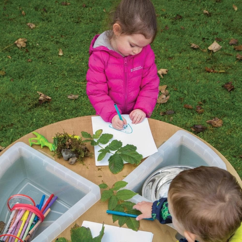 Leave Me Outdoors 460mm High Table with Inset Trays, , Leave Me Outdoors 460mm High Table with Inset Trays,Give little ones their own outdoor play area with the Leave Me Outdoors - Table with Tray Inserts. The new 'Leave Me Outdoors' range is the best way to take the classroom outside. Every product in the range can be used and left outside no matter the weather. Made from 'Outdoor Duraply' the units are all weather proofGive little ones their own outdoor play area with the Leave Me Outdoors - Table with Tr