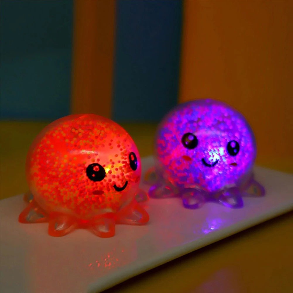 Light-Up Octopus, Light-Up Octopus, Squishy Fidget toys,Squishy sensory toys,squish fidget toys,light up fidget toys, Light-Up Octopus,The Light-Up Octopus is a delightfully squishy sensory toy, designed to provide hours of tactile entertainment. Made from soft, wiggly rubber with a cushy, air-filled core, this octopus is a versatile choice for stress relief, sensory play, or even as a fun decorative piece. When squeezed, the interior beads move insid,Light-Up OctopusThe Light-Up Octopus is a delightfully s