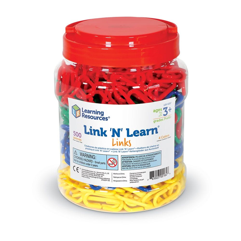 Link 'N' Learn Links Set of 500, Link and Learn,Fine motor skills games,school numeracy resources,classroom numeracy resources, Link 'N' Learn Links Set of 500,Introduce your young learners to the fascinating world of math and design with the Link 'N' Learn Links Set of 500. This comprehensive Link 'N' Learn Links set is not just an educational tool, but also a playground for creativity and tactile exploration. Features of the Link 'N' Learn Links Set of 500: 🌈 VividIntroduce your young learners to the fasc