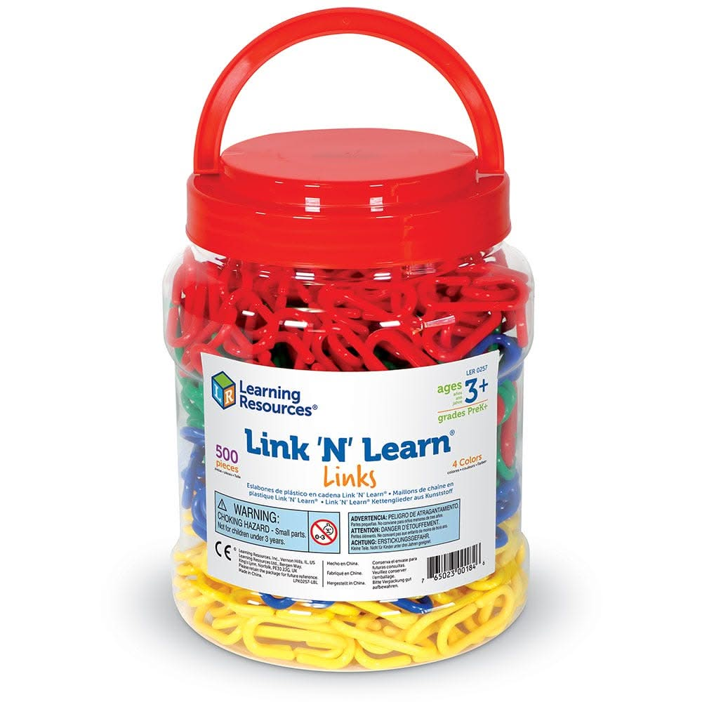 Link 'N' Learn Links Set of 500, Link and Learn,Fine motor skills games,school numeracy resources,classroom numeracy resources, Link 'N' Learn Links Set of 500,Introduce your young learners to the fascinating world of math and design with the Link 'N' Learn Links Set of 500. This comprehensive Link 'N' Learn Links set is not just an educational tool, but also a playground for creativity and tactile exploration. Features of the Link 'N' Learn Links Set of 500: 🌈 VividIntroduce your young learners to the fasc