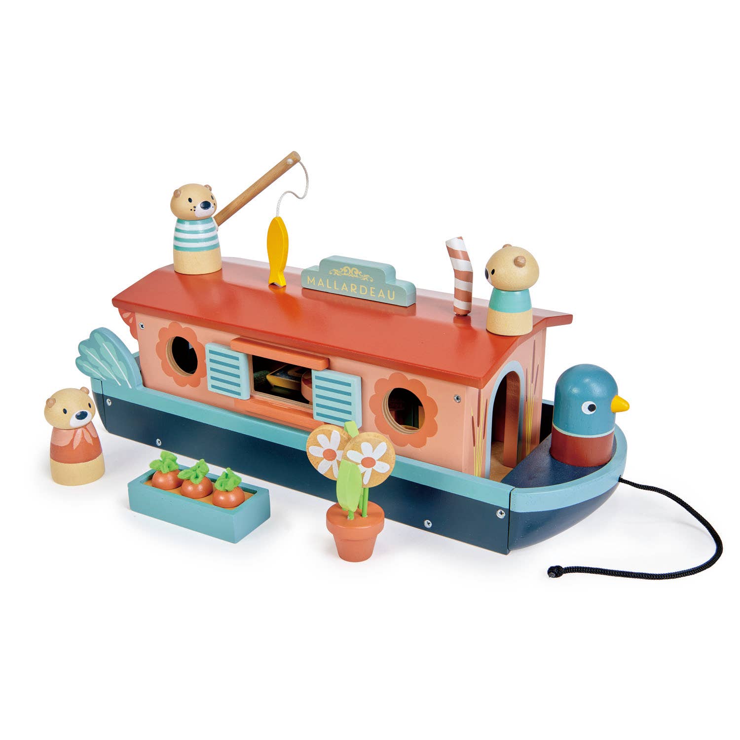 Little Otter Canal Boat, Little Otter Canal Boat,Large Wooden Polar Explorer Play Set,Wooden Polar Explorer Set,Wooden toys,wooden boat toy, Little Otter Canal Boat,Set Sail with the Little Otter Canal Boat: A Sustainable Wooden Toy for Imaginative Play Introduce your little one to the enchanting world of the Little Otter Canal Boat, a delightful wooden playset featuring the lovable otter doll family aboard their charming canal boat, "Malardeau." Inspired by the otters'Set Sail with the Little Otter Canal B