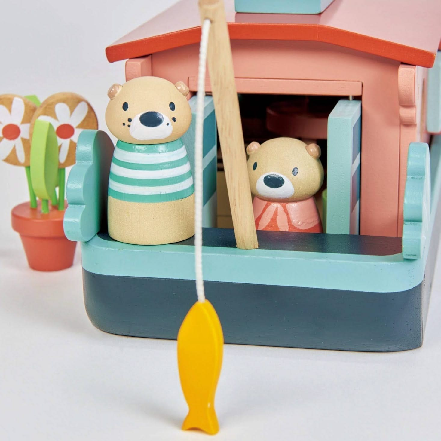 Little Otter Canal Boat, Little Otter Canal Boat,Large Wooden Polar Explorer Play Set,Wooden Polar Explorer Set,Wooden toys,wooden boat toy, Little Otter Canal Boat,Set Sail with the Little Otter Canal Boat: A Sustainable Wooden Toy for Imaginative Play Introduce your little one to the enchanting world of the Little Otter Canal Boat, a delightful wooden playset featuring the lovable otter doll family aboard their charming canal boat, "Malardeau." Inspired by the otters'Set Sail with the Little Otter Canal B