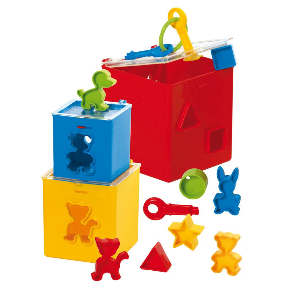 Locking Puzzle Box, Locking Puzzle Box,Gowi Locking Puzzle Box,Gowi Toys Locking Puzzle Box,Gowi Toys UK, Locking Puzzle Box,This Locking Puzzle Box features three shape sorters with a variety of different shapes. Sort and slot them through the correct hole in the correct box! Unlock the puzzle box's clear lid using the colour coordinated key to empty the shape sorter and start again! When playtime's over, stack the shape sorters inside one ,LockingThis Locking Puzzle Box features three shape sorters with a