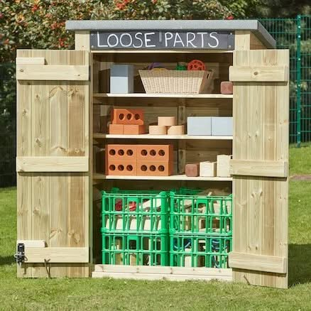 Loose Parts Activity Shed, Loose Parts Activity Shed, Loose parts play, Loose parts storage,,outdoor wooden play equipment,outdoor wooden play shop,outdoor wooden play,EYFS, Loose Parts Activity Shed,The Loose Parts Activity Shed provides the perfect storage facility to store away all your Loose Part Play Activities after use. The Loose Parts Activity Shed features 3 shelves to help keep the store organised and a chalkboard to help label what's inside. Robust unit with felted roof to help prevent against wa