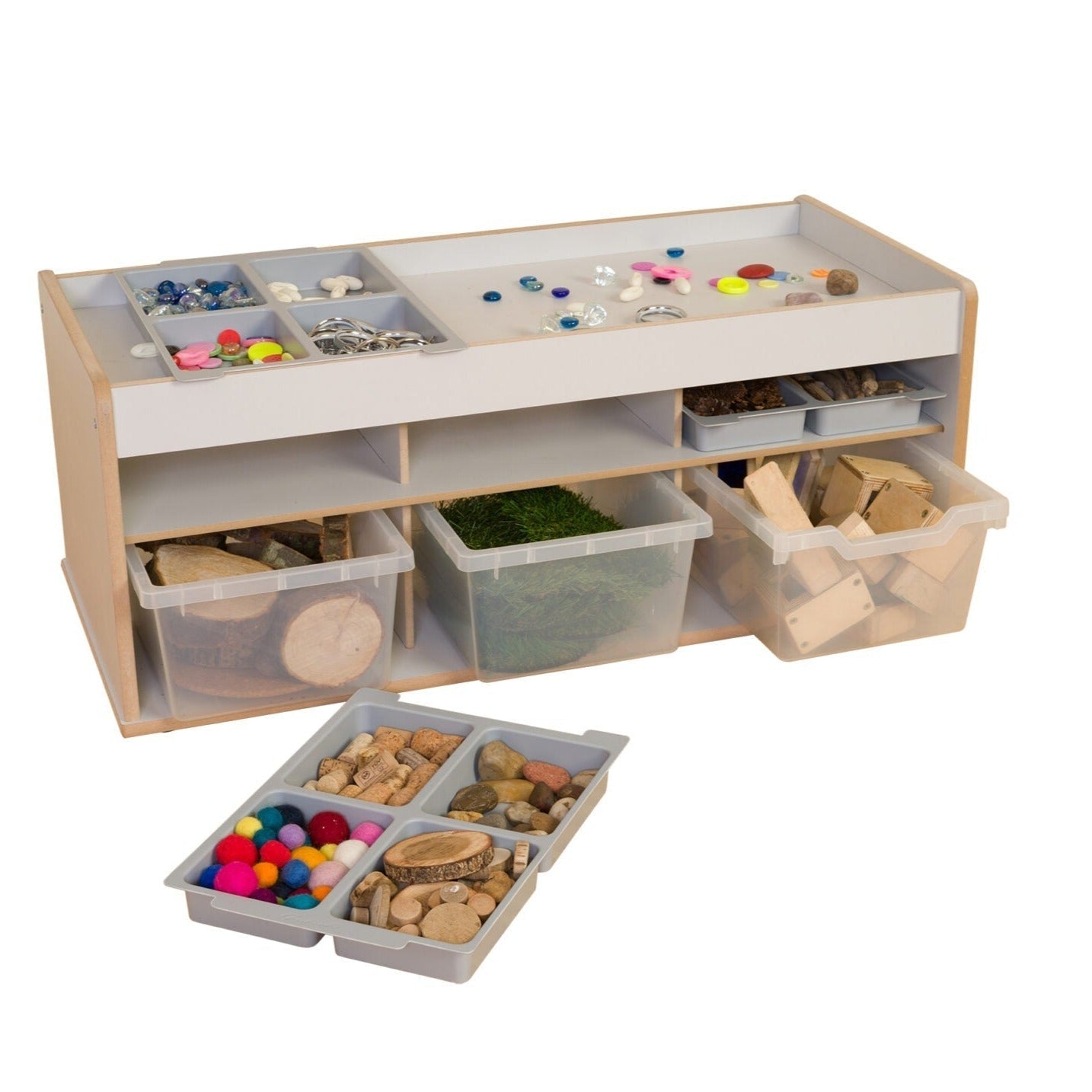 Loose Parts Play & Store Table, Loose Parts Play & Store Table,Loose parts table,loose parts storage solution,loose parts play,loose parts resources, Loose Parts Play & Store Table,Loose Parts Play & Store Table The Loose Parts Play & Store Table is a thoughtfully designed combination of a play surface and storage solution, perfect for classrooms, nurseries, and home learning spaces. This versatile table is ideal for sorting, organising, and engaging with a variety of resources such as mathsLoose Parts Play