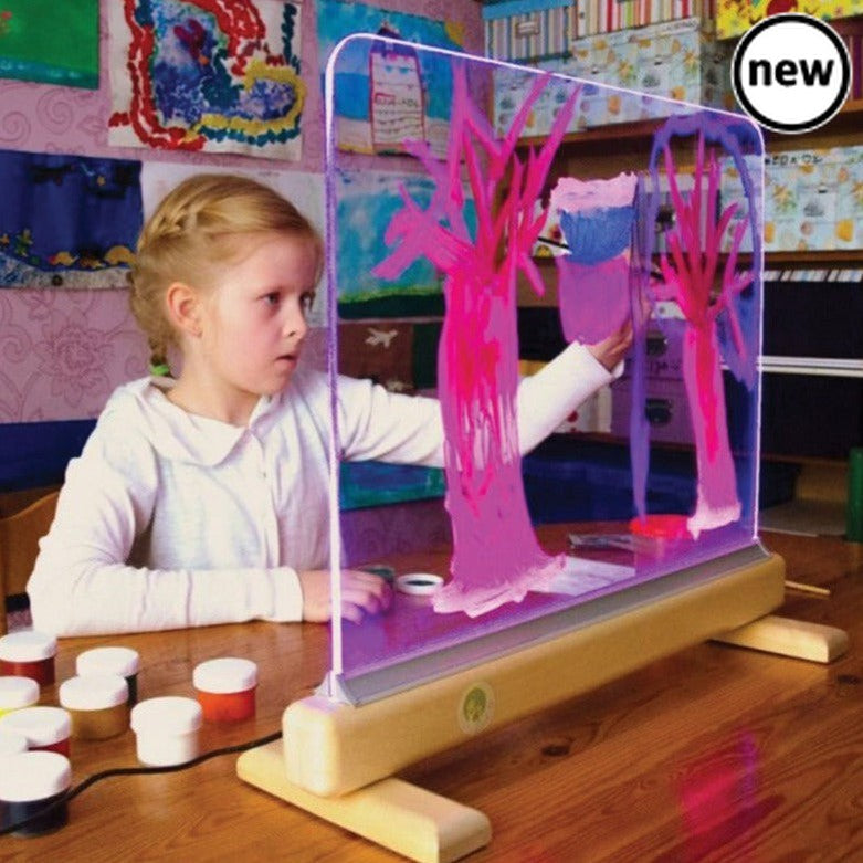 Magic Light Easel, Magic Light Easel,Sensory Light Easel,light panel, school resources, resources for children, reception resources, Magic Light Easel,The Magic Light Easel has magic tempered glowing glass on which you can paint on. Control unit of the device allows you to select from the range of 16 colours of the base lighting and every time create a new masterpiece. You can create a different impression of your piece of art only by changing the lighting. So, you s,Magic Light EaselThe Magic Light Easel h