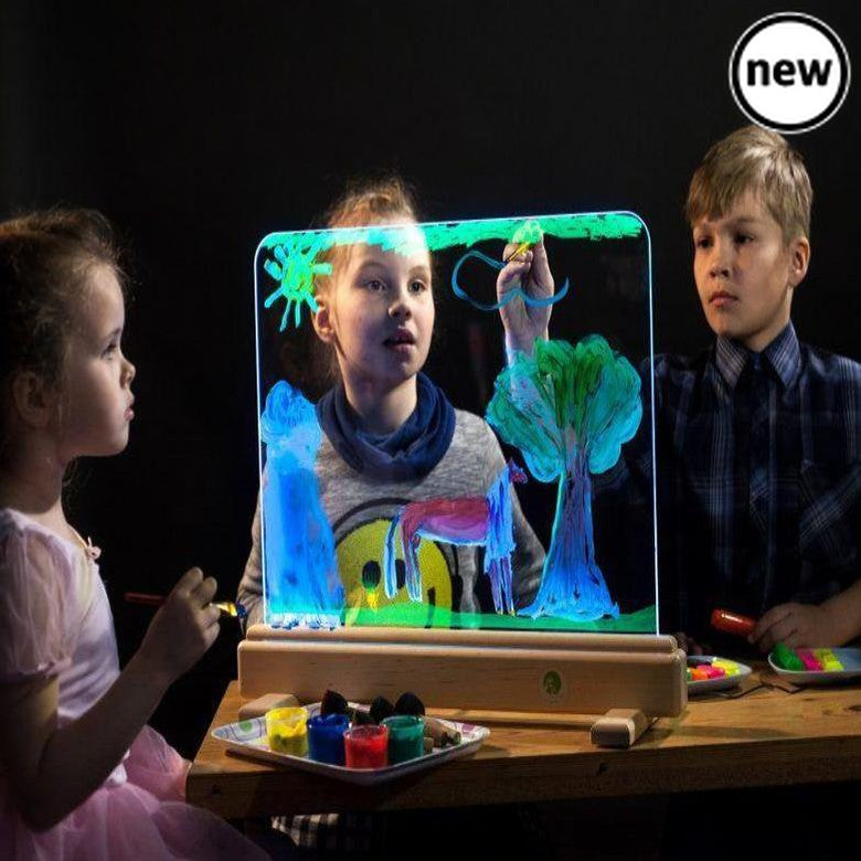 Magic Light Easel, Magic Light Easel,Sensory Light Easel,light panel, school resources, resources for children, reception resources, Magic Light Easel,The Magic Light Easel has magic tempered glowing glass on which you can paint on. Control unit of the device allows you to select from the range of 16 colours of the base lighting and every time create a new masterpiece. You can create a different impression of your piece of art only by changing the lighting. So, you s,Magic LightThe Magic Light Easel has mag