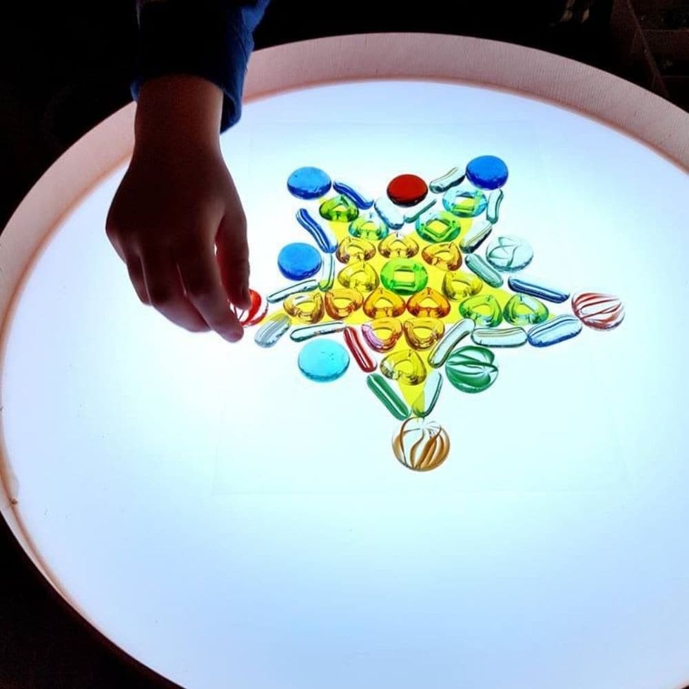 Magic Light Table, Magic Light Table,Sensory light panel,round light panel, school resources, resources for children, reception resources, Magic Light Table,Magic light table is a small and lightweight table designed for games, art and therapy. The table has a higher edge preventing sand, semolina and other small elements used for creation from spilling. The light consisting of even 16 different colours and four different automatic colour change programs help create an imp,Magic Light TableMagic light table