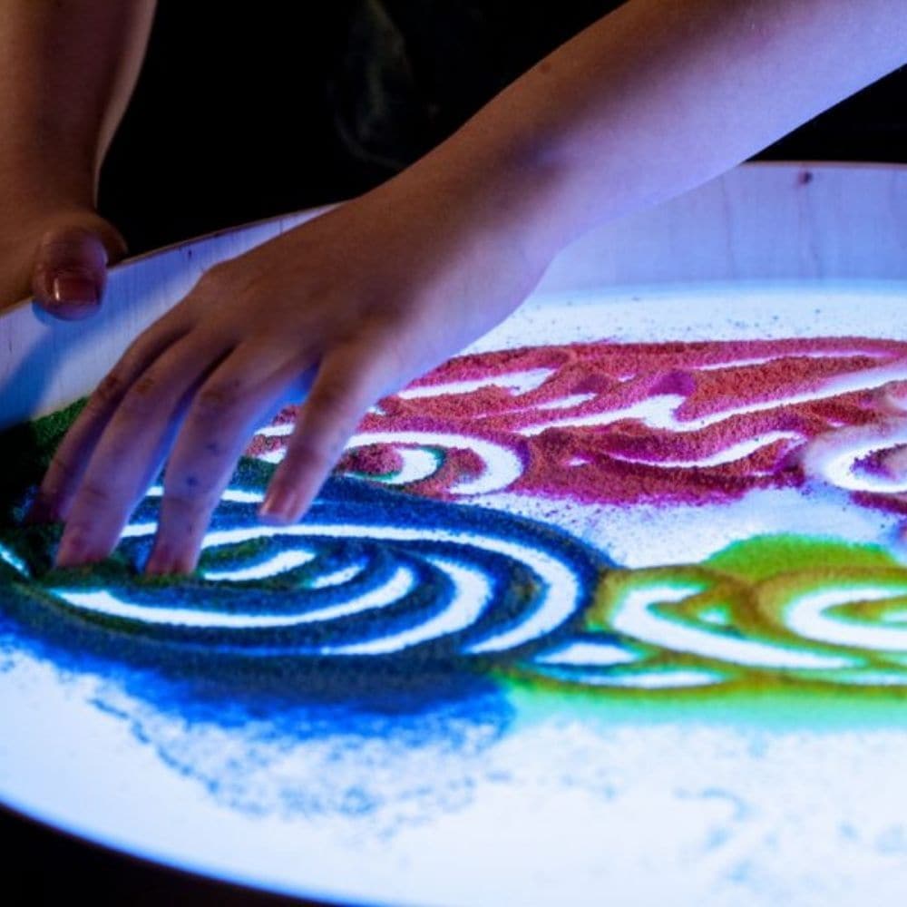 Magic Light Table, Magic Light Table,Sensory light panel,round light panel, school resources, resources for children, reception resources, Magic Light Table,Magic light table is a small and lightweight table designed for games, art and therapy. The table has a higher edge preventing sand, semolina and other small elements used for creation from spilling. The light consisting of even 16 different colours and four different automatic colour change programs help create an imp,Magic LightMagic light table is a 