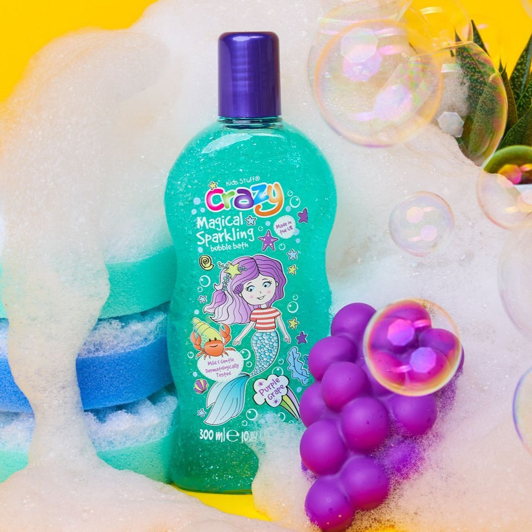 Magical Sparkling Bubble Bath, Magical Sparkling Bubble Bath,Bubble Bath,Child friendly bubble bath,Children's bubble bath,sensory bubble bath., Magical Sparkling Bubble Bath,Make bath time a magical and sparkling experience with Kids Stuff Crazy Magical Sparkling Bubble Bath! This delightful bubble bath not only adds a touch of glittery fun to the tub but also leaves your child's skin feeling clean and fresh, thanks to its mild and gentle formulation. Magical Sparkling Bubble BathMake bath time a magical a