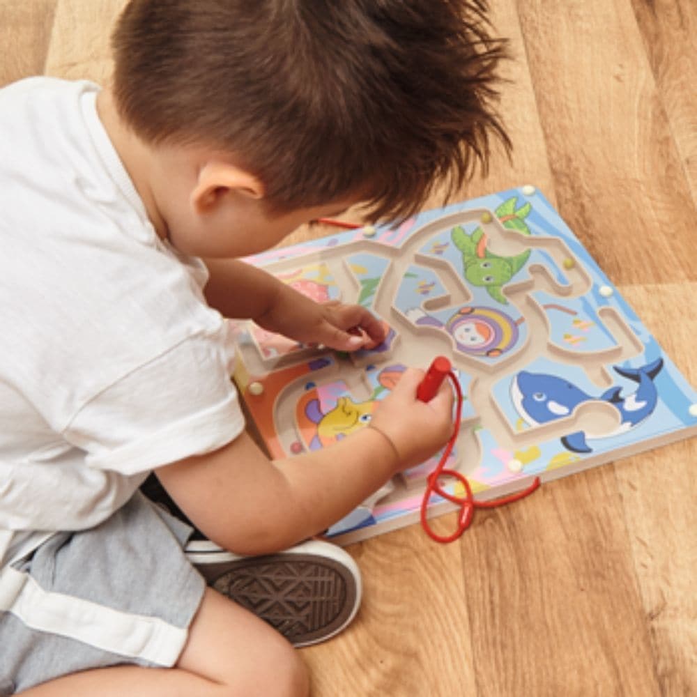 Magnetic Bead Trace, Magnetic Bead Trace,GLS Education price comparison,Magnetic bead maze toy,wooden toy,wooden education toys, Magnetic Bead Trace,The Magnetic Bead Trace with an Under the Sea theme is the perfect addition to any child's toy collection. This wooden game features a clear plastic panel and integrated magnetic balls in various colors, allowing children to use one of the two attached magnetic pens to move the balls to the corresponding colored animal,Magnetic Bead TraceThe Magnetic Bead Trace