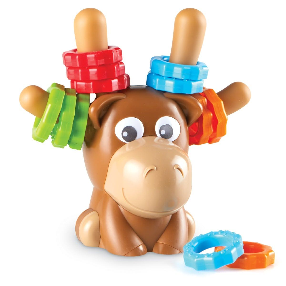 Max The Fine Motor Moose, Max The Fine Motor Moose,Fine motor skills toys,fine motor skills games, educational EQUIPMENT, Max the Fine Motor Moose – The Ultimate Fine Motor Skills Friend for Toddlers! Meet Max the Fine Motor Moose, the friendly, interactive learning toy designed to help toddlers develop hand strength, coordination, and colour recognition through play! With 12 easy-to-grip rings featuring smooth and bumpy textures, Max The Fine Motor Moose offers a tactile, hands-on experience that encourage