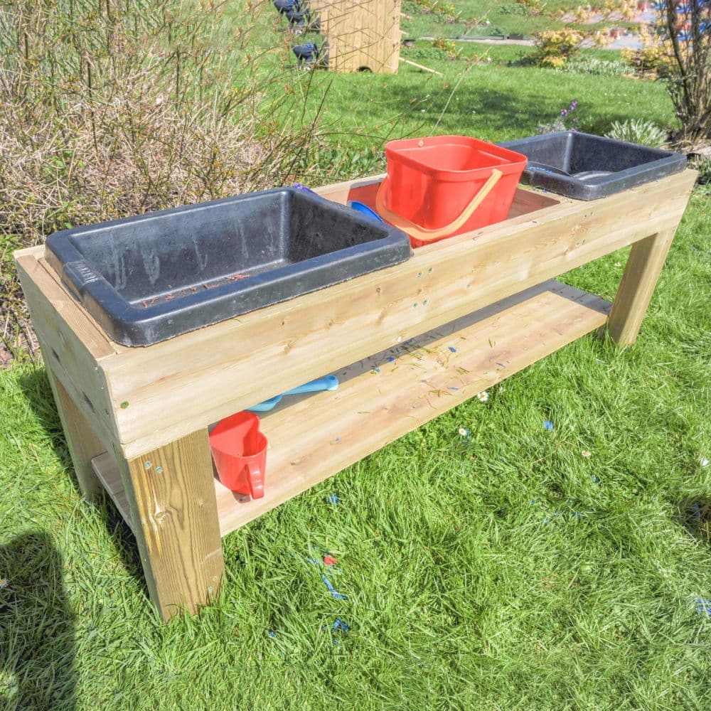 Messy Monkeys Mud Kitchen Table, Messy Monkeys Mud Kitchen Table, Mud Kitchen, EYFS Mud Kitchen ,Outdoor Mud Kitchen, Messy Monkeys Mud Kitchen Table,What concoctions can you make with the three trays of the Messy Monkeys Mud Kitchen Table? This table is perfect for groups of children who want to explore their senses and get their hands dirty. A robust, sturdy table incorporating three removable trays, and a lower storage shelf. Measure, mix and create differentWhat concoctions can you make with the three t