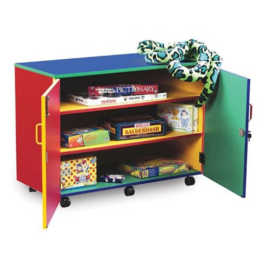 Mobile Monarch Multi-Coloured Storage Cupboard, Mobile Monarch Multi-Coloured Storage Cupboard-Sensory Toys, Mobile Monarch Multi-Coloured Storage Cupboard,This Mobile multi-coloured Storage Cupboard has 2 adjustable shelves and lockable doors, guaranteed to brighten up any classroom, library, playroom or bedroom ! Designed for the younger user it is robust and fun to ensure years of practical storage use. Delivered fully assembled 2 adjustable shelves Lockable doors with,MobileThis Mobile multi-coloured St